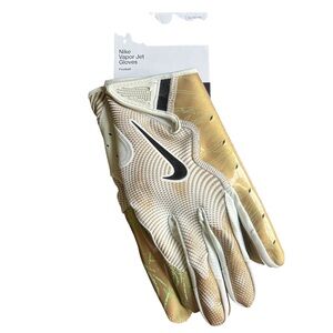 Nike Vapor Jet Football Gloves White/Gold 7.0 Size XL